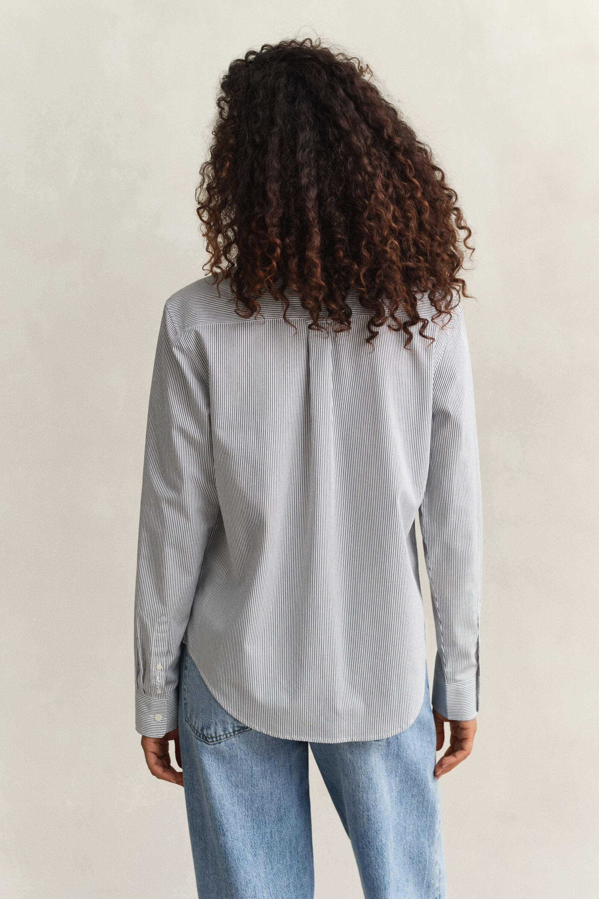 Frilly Striped Cotton Shirt