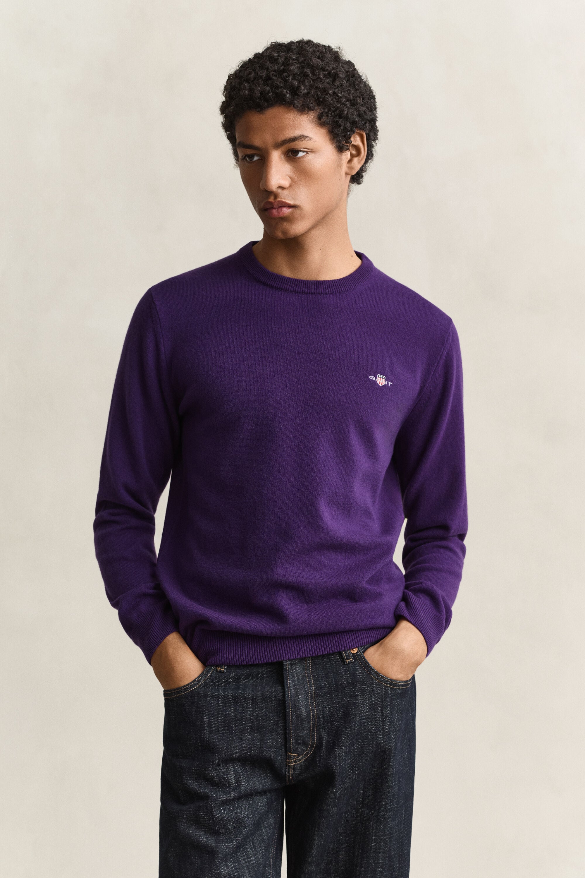 Rundhalspullover aus Lambswool