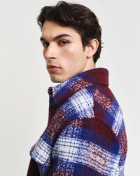 Karierte Hemdjacke aus Wollmischung