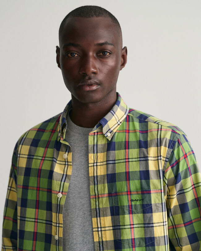 Regular Fit Popeline Hemd mit gro&szlig;em Karo