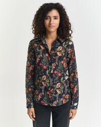 Regular Fit Bluse aus Baumwolle und Seide mit Blumen-Print