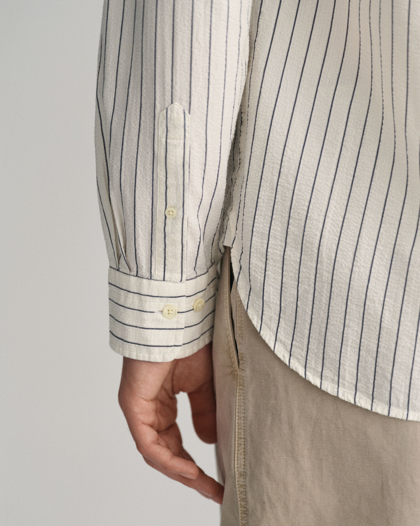 Relaxed Fit Pinstriped Seersucker Hemd