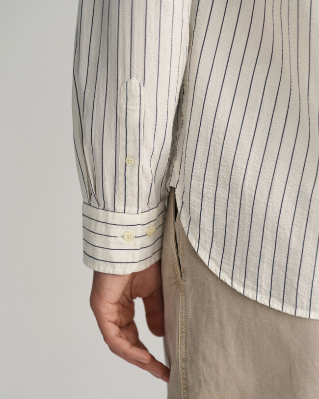 Relaxed Fit Pinstriped Seersucker Hemd