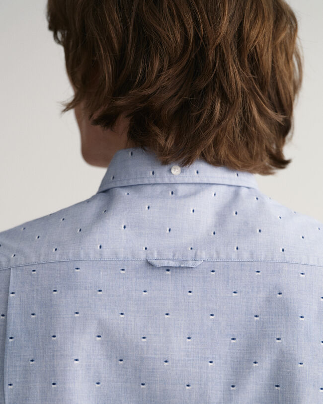 Slim Fit Dobby Hemd mit Punkten