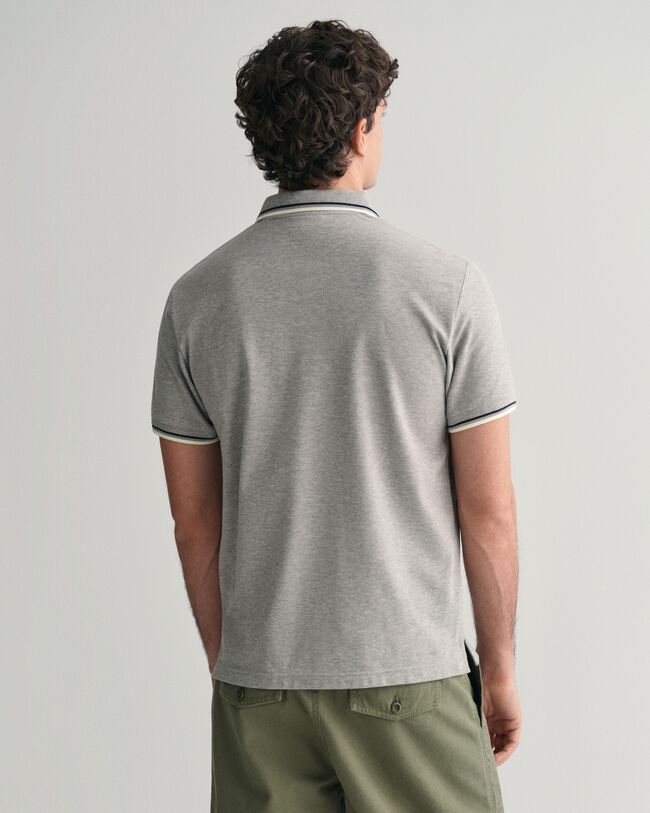 Piqu&eacute; Poloshirt mit Randstreifen in 2&nbsp;Farben