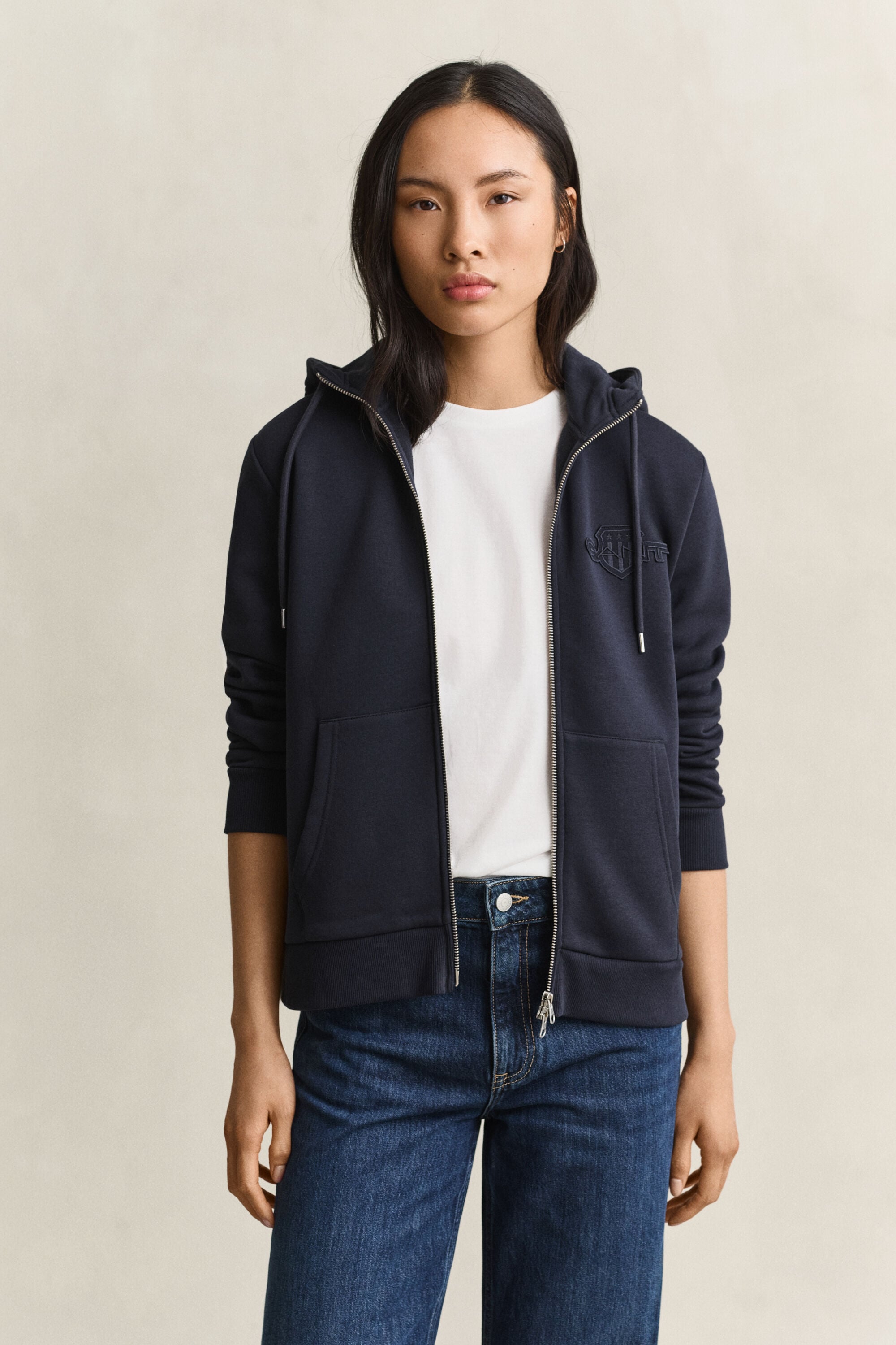 Felpa con zip e cappuccio Tonal Shield