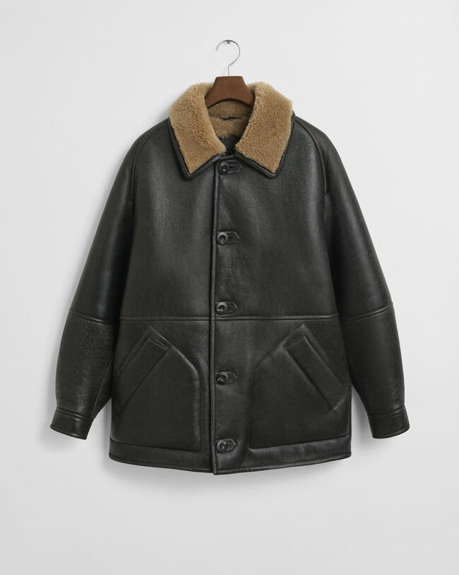 Shearling-Lederjacke