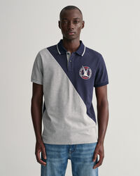 Sail Graphic Piqu&eacute; Poloshirt mit diagonalen Blockstreifen