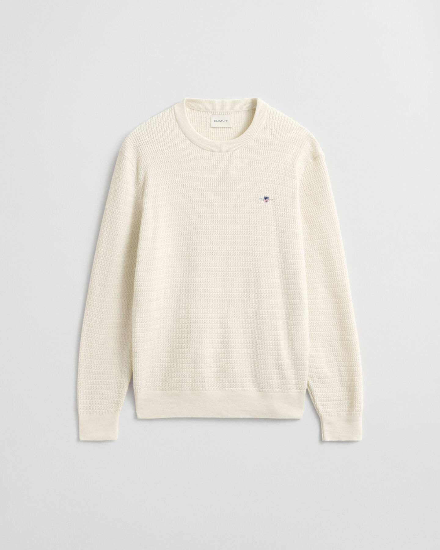 Rundhalspullover mit Mini-Zopfmuster