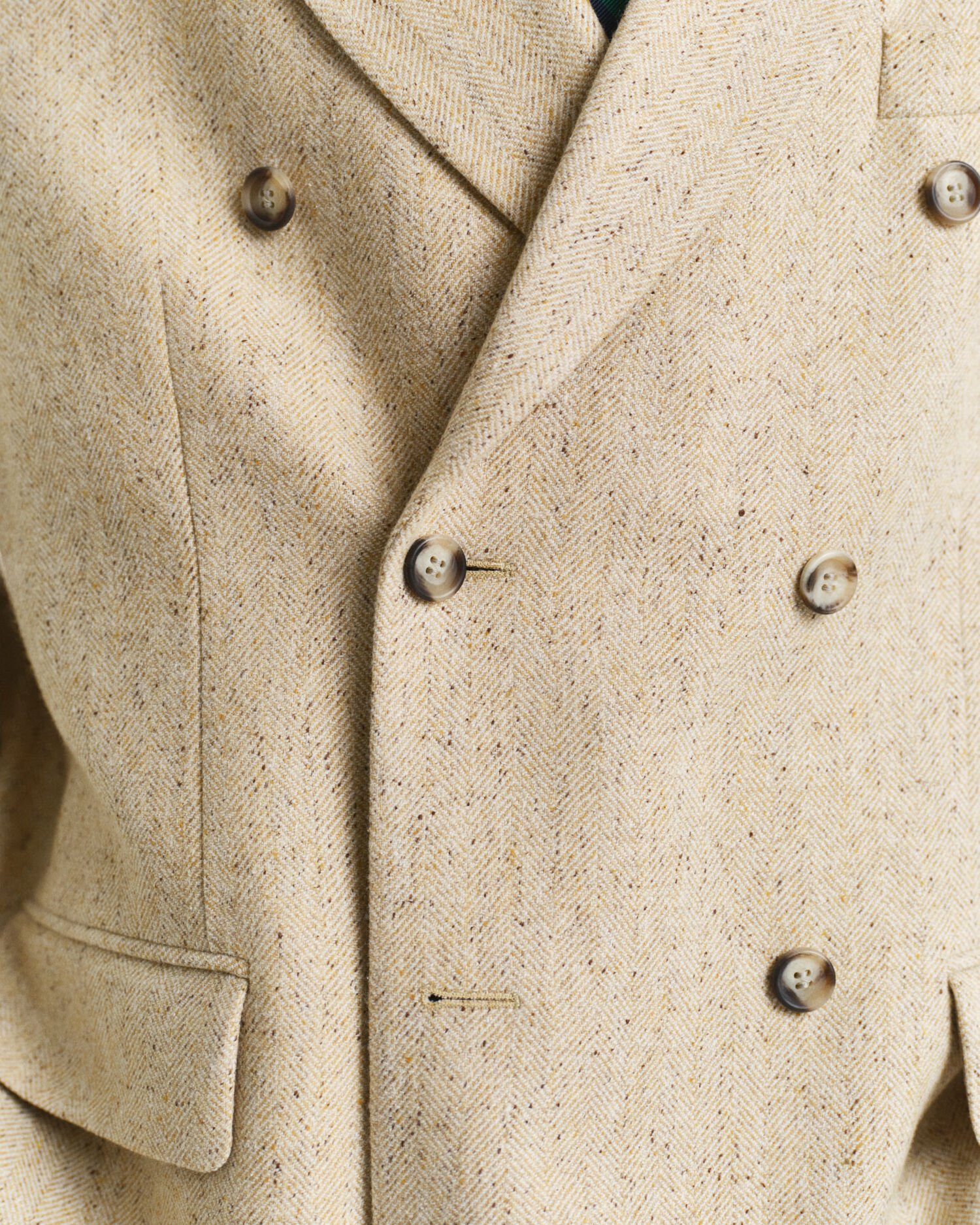 Relaxed Fit Herringbone Anzugsakko mit Noppenstruktur