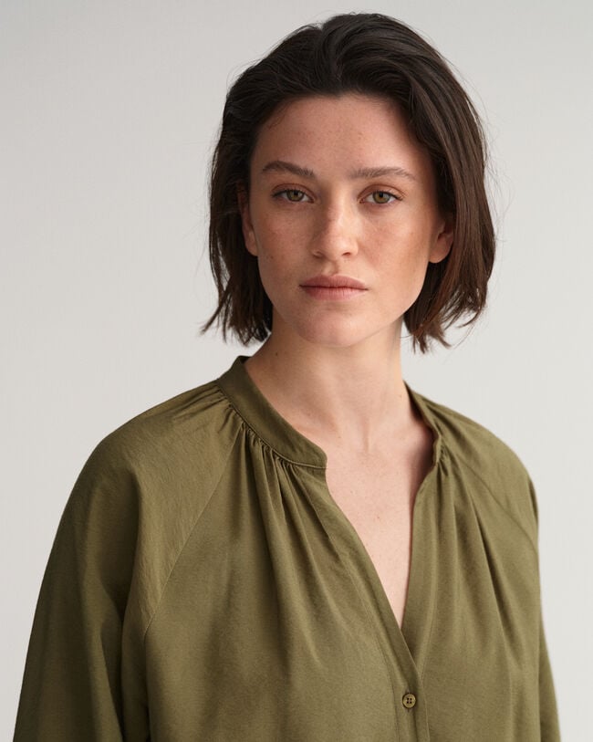 Hemdblusenkleid mit Stehkragen