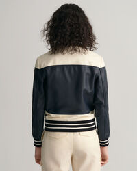 Lederjacke im Blockfarbendesign