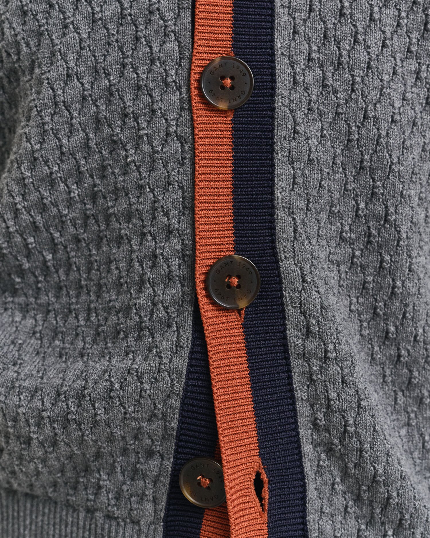 Kontrast Strickjacke aus strukturierter Baumwolle