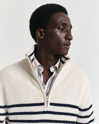 Gestreifter Troyer aus Flammgarn-Baumwolle