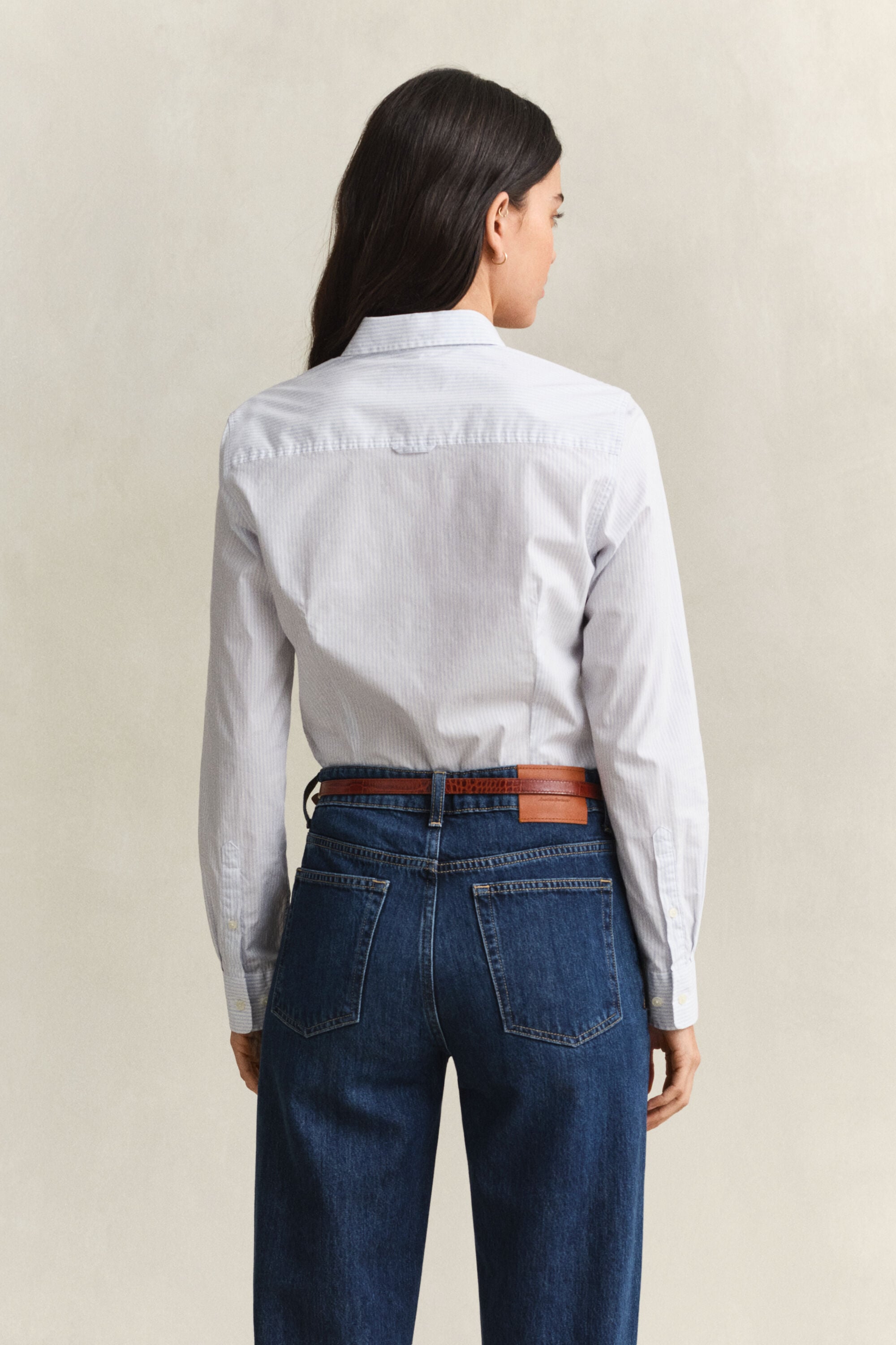 Chemise en popeline à rayures