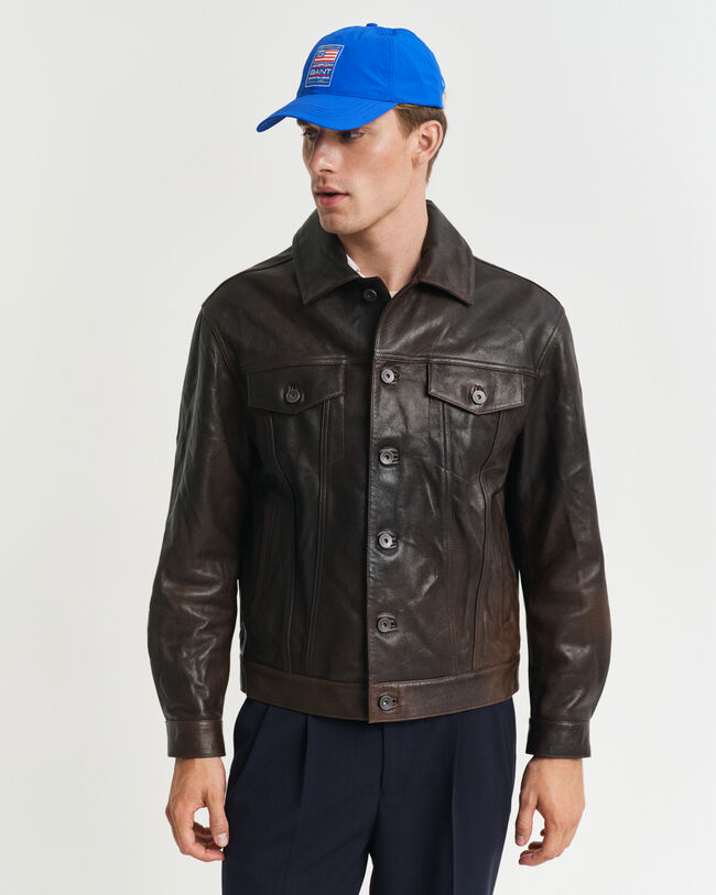 Truckerjacke aus Leder