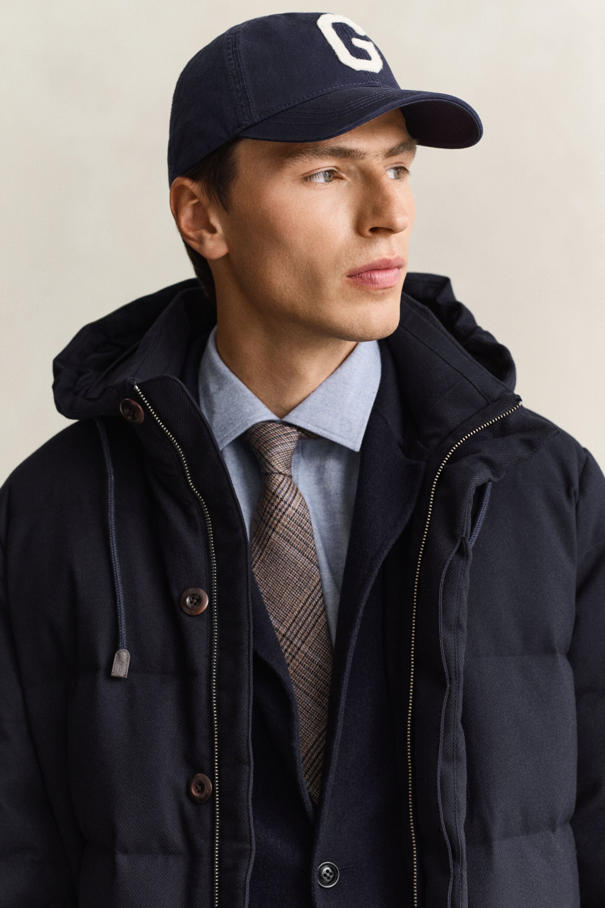Flannel Down Mid Jacket