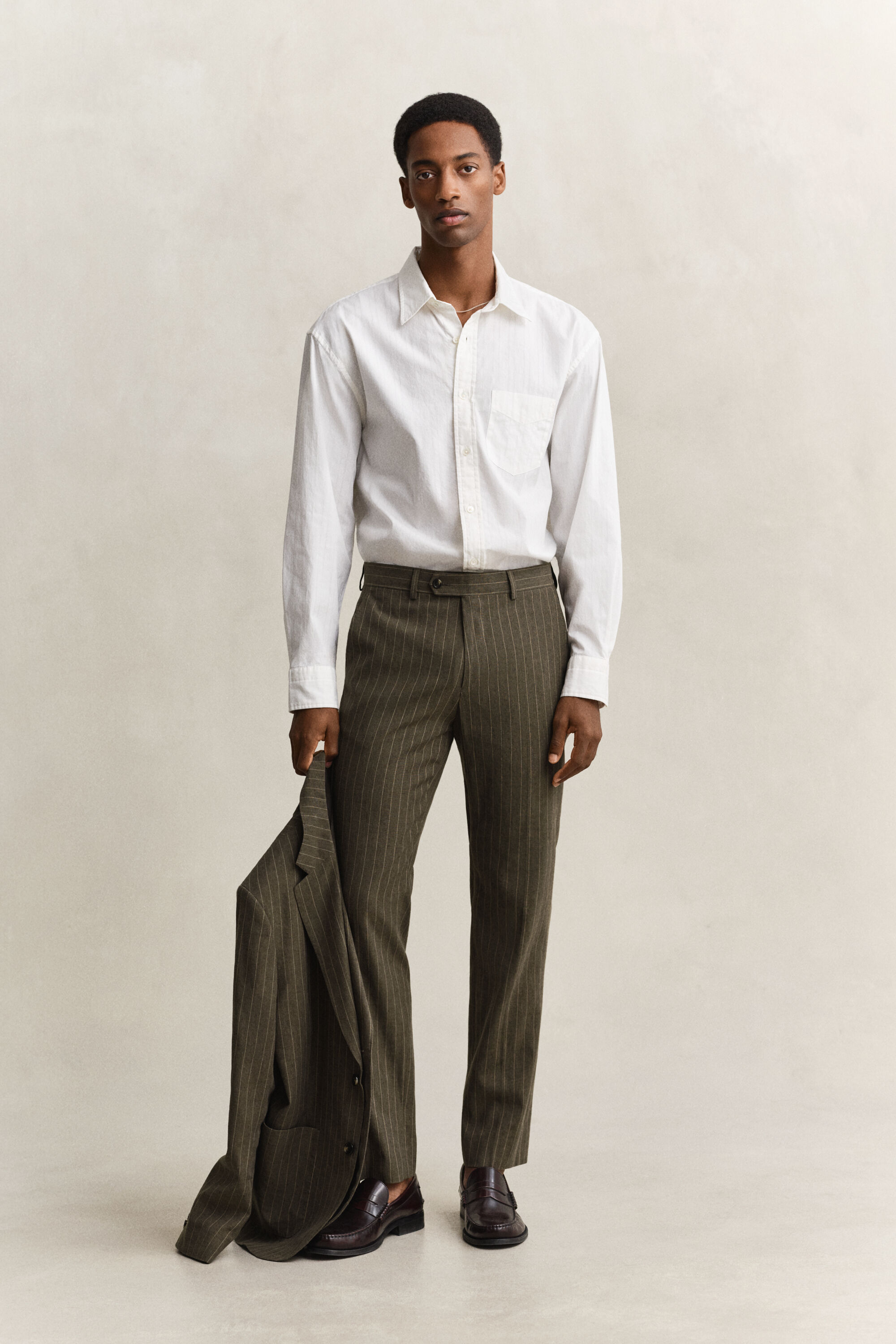 Relaxed Fit Dobby Stripe Hemd