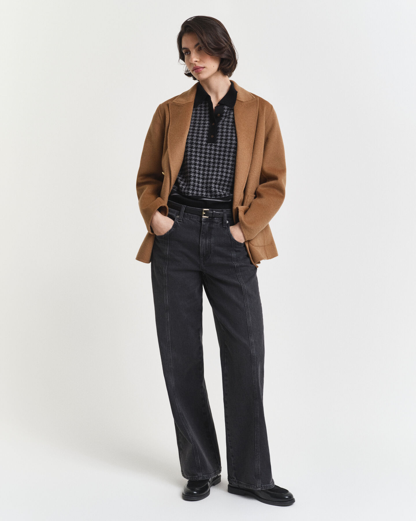 Houndstooth Jacquard Polopullover