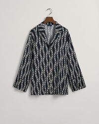 Relaxed Fit Chain Print Bluse im Pyjamastil