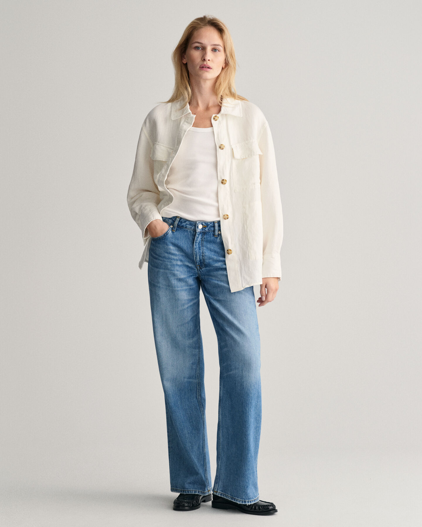 Hemdjacke aus Leinenmischung