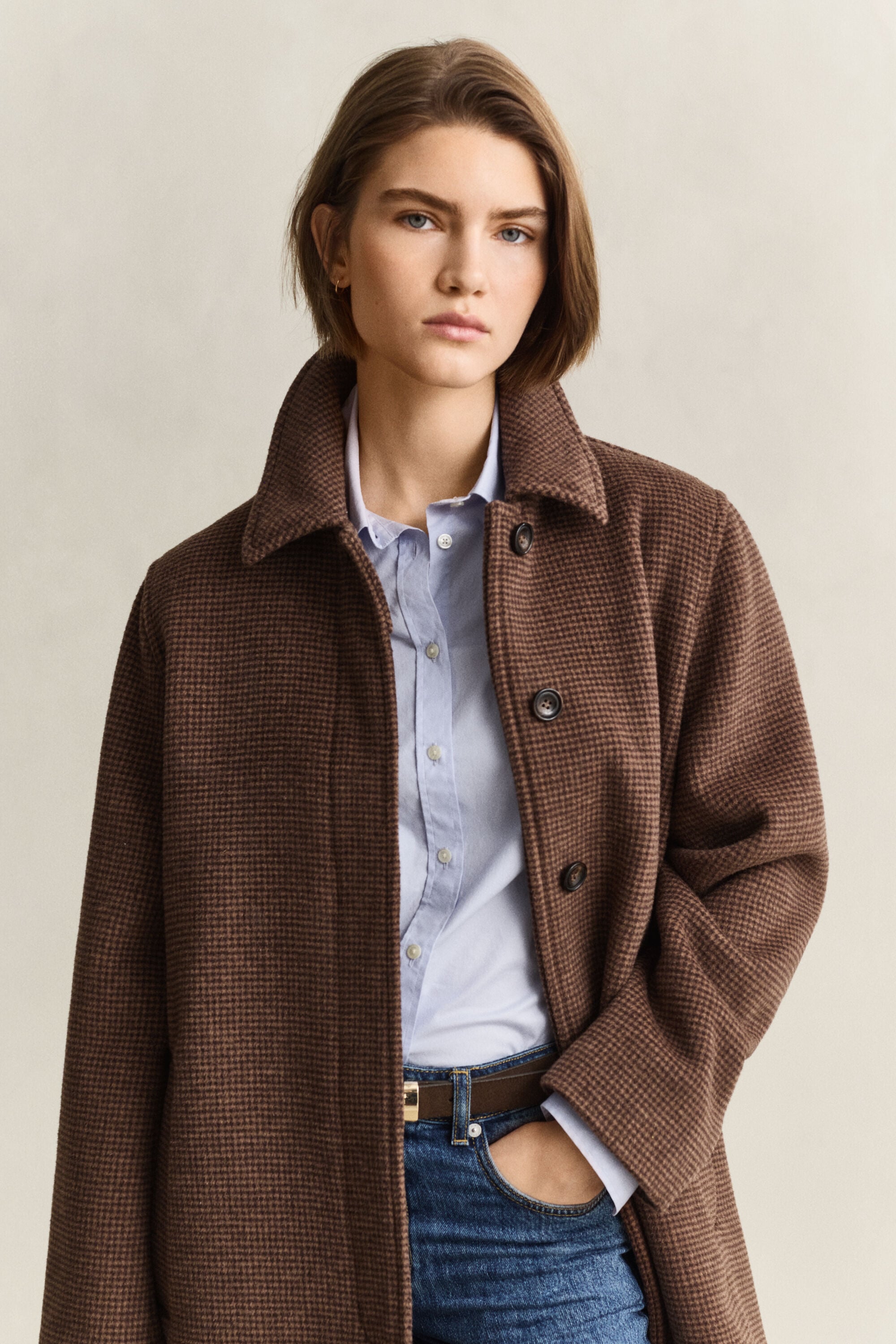 Wool Blend Car Coat