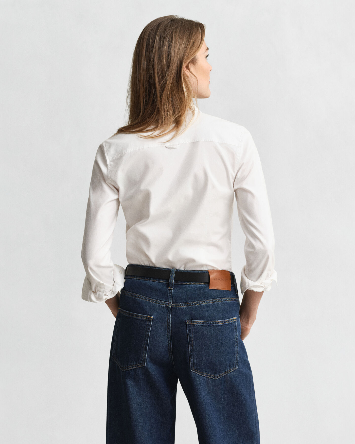 Slim Fit Oxford-Bluse mit Stretch