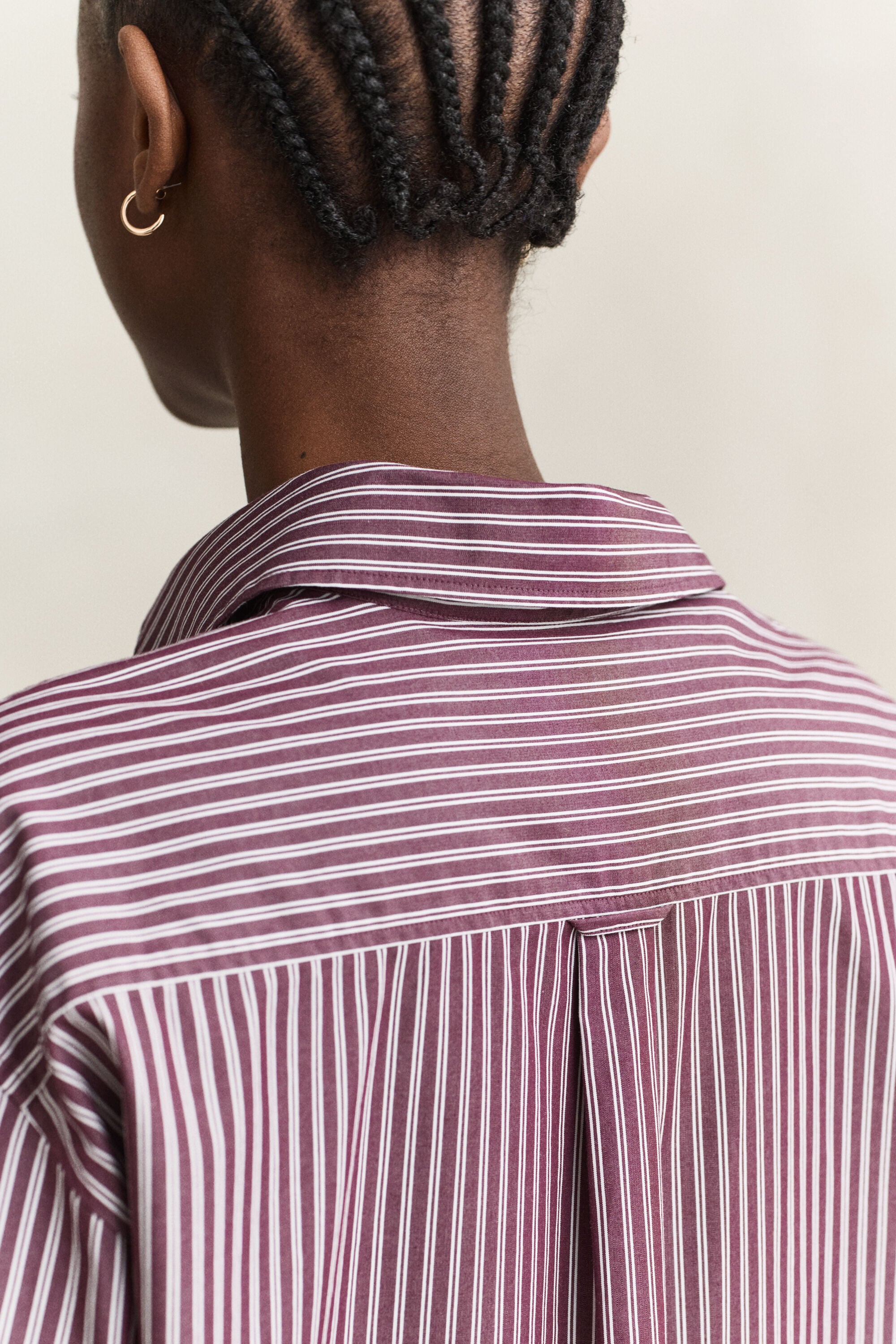 Camicia classica in popeline a righe relaxed fit