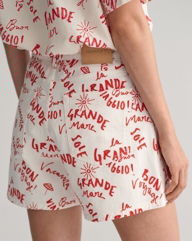 Shorts mit Text-Print