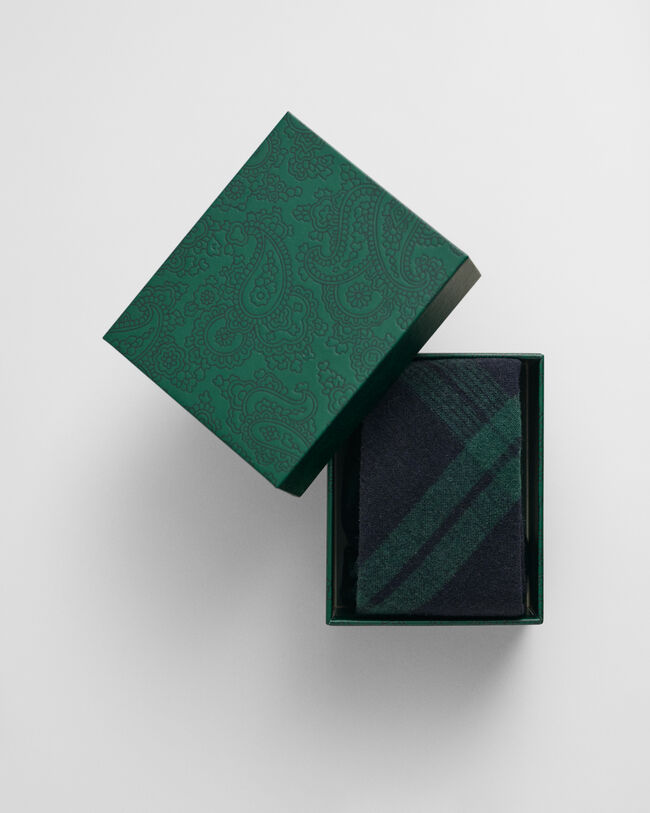 Karierte Flanellkrawatte aus Wolle in Geschenkbox