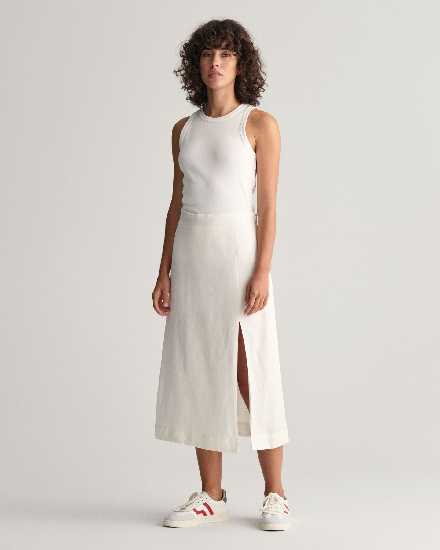 Midirock aus Leinenmischung