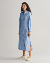 Midi-Hemdblusenkleid mit Streifen