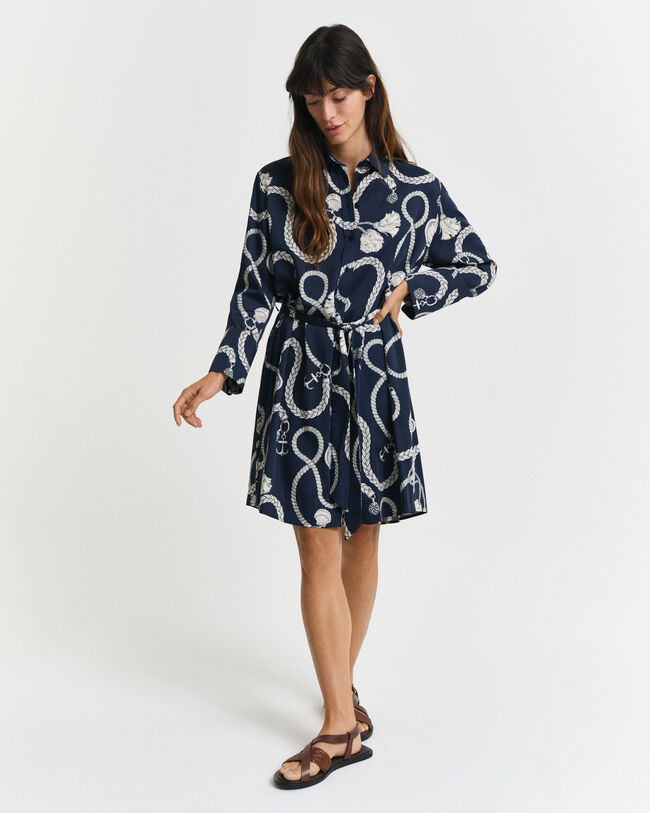 Sailing Print Hemdblusenkleid