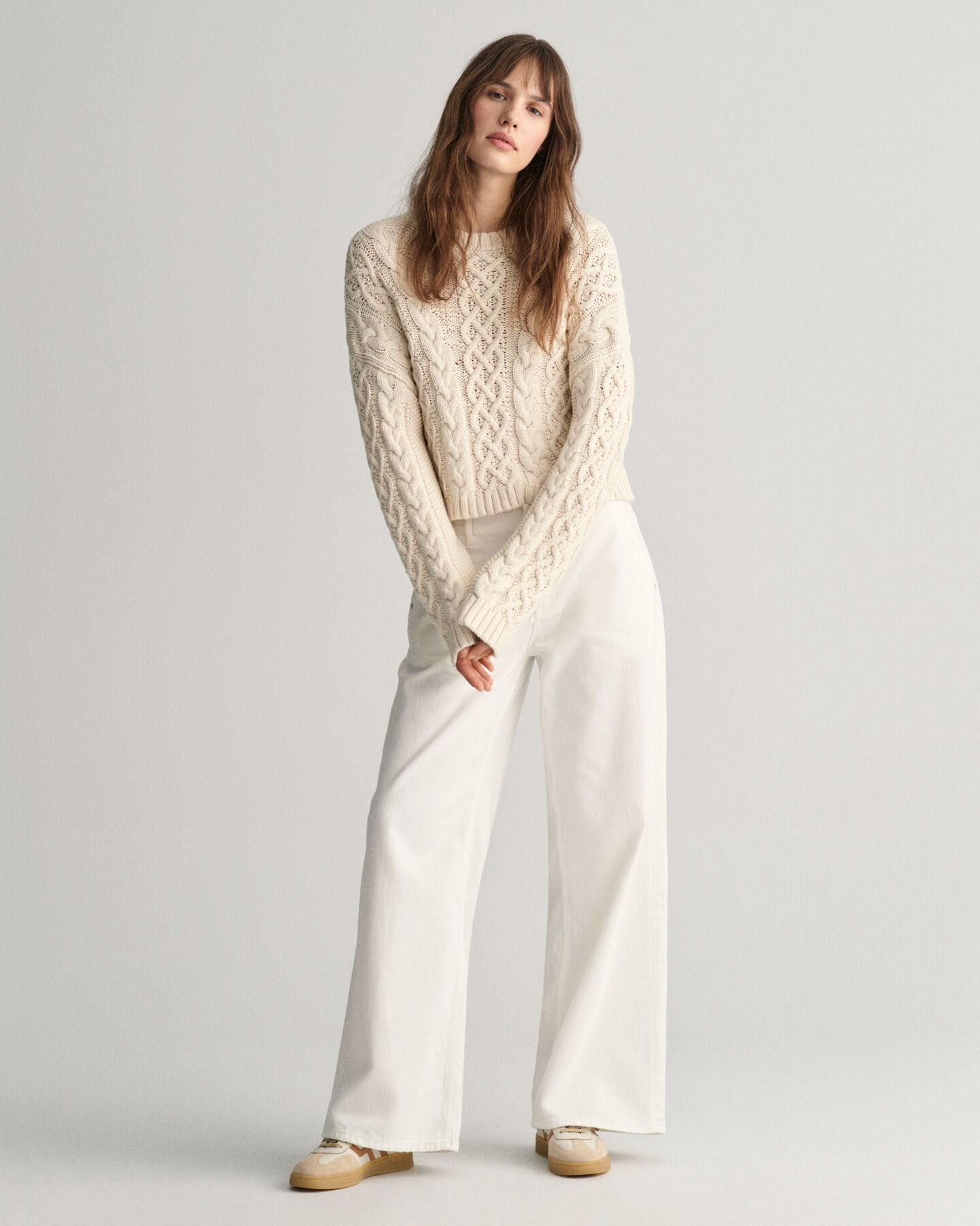 Zopfstrick Rundhalspullover