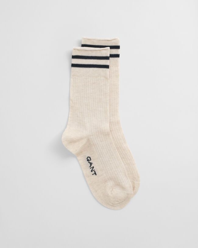 Gerippte Socken mit Streifen
