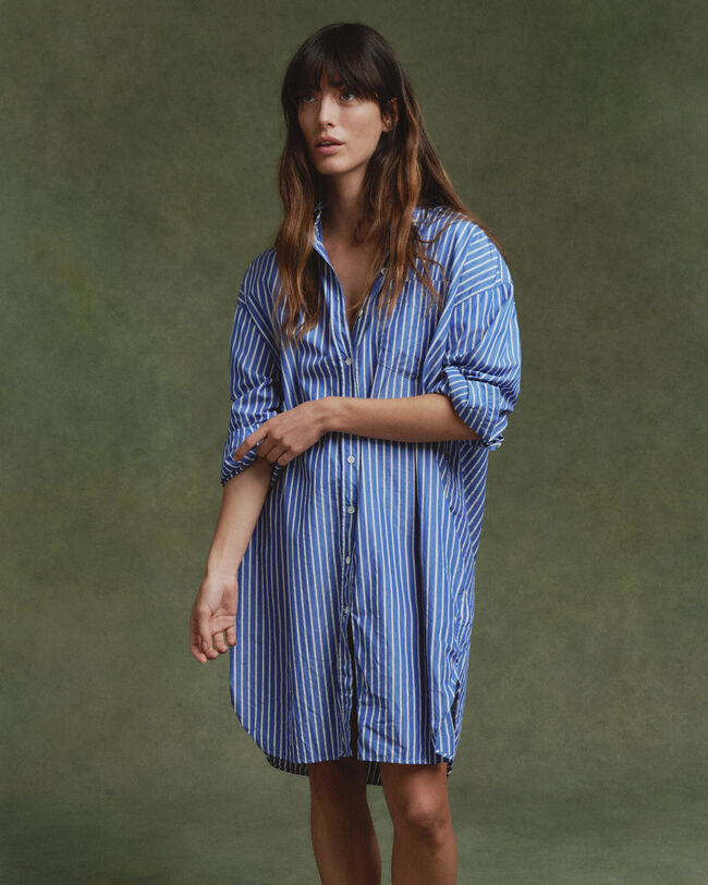 Oversized Hemdblusenkleid mit Streifen