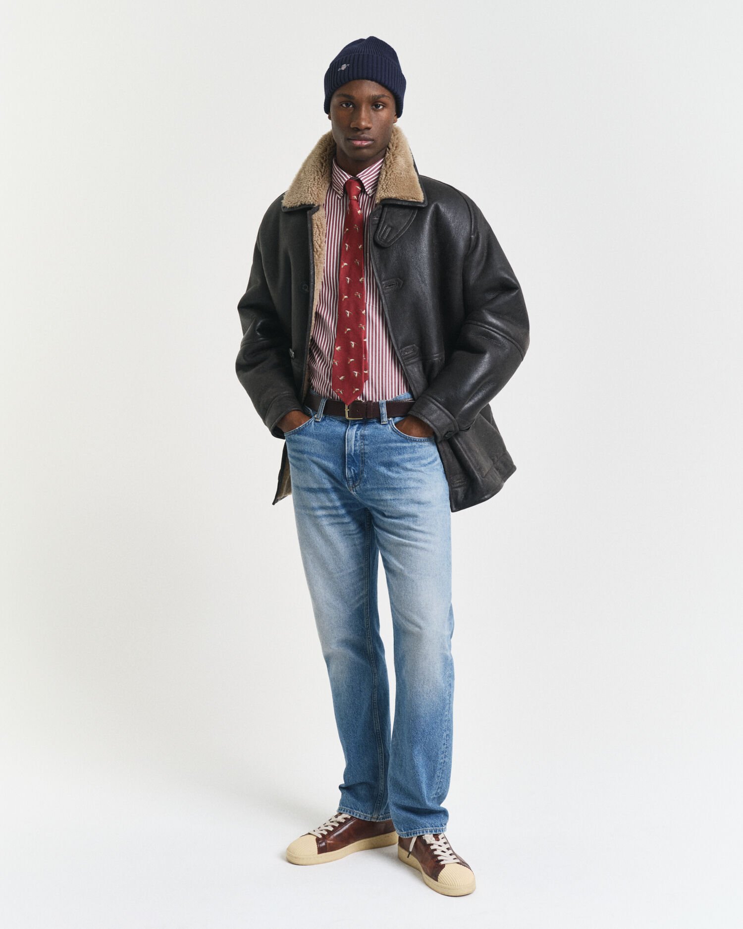 Chemise en popeline à rayures classique