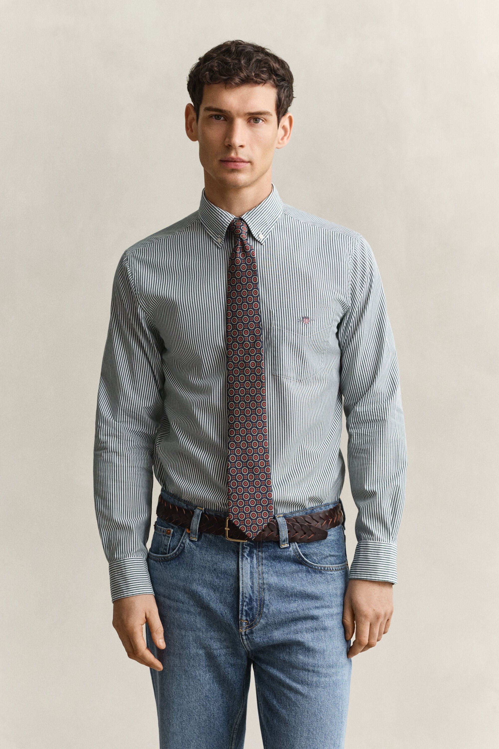 Banker Stripe Classic Popeline Hemd