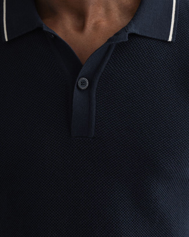 Piqué Poloshirt mit Strukturdesign