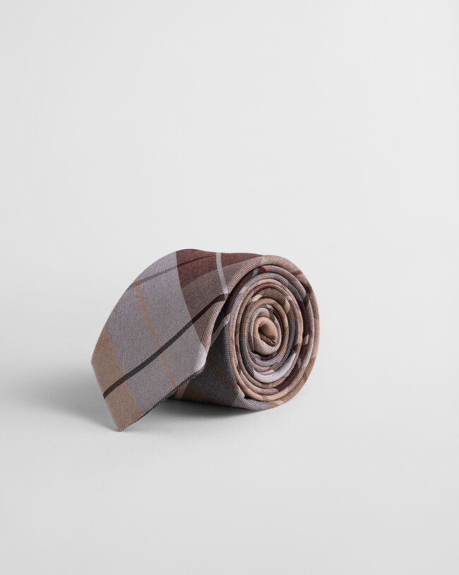 Baumwoll Seiden Krawatte mit Karomuster