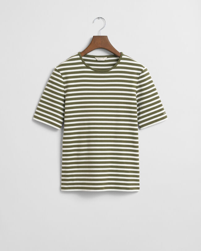 Geripptes T-Shirt mit Streifen