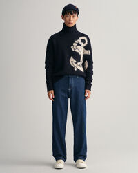 Relaxed Fit Jeans aus Baumwolle und Leinen