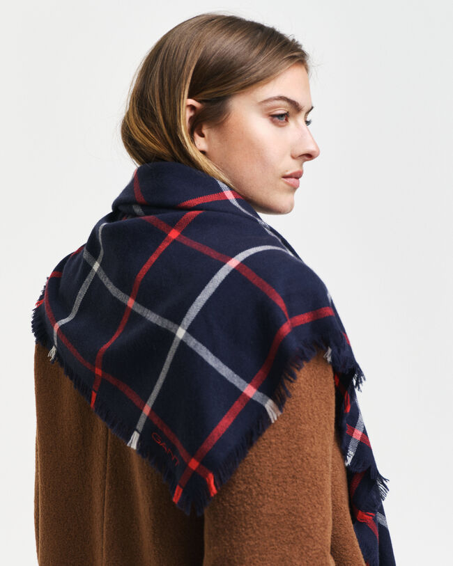 Karierter Foulard Schal aus Merinowolle