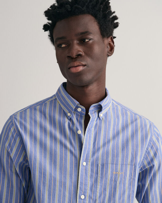 Regular Fit Popeline Hemd mit Streifen