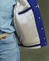 Varsity Jacke aus Ledermix