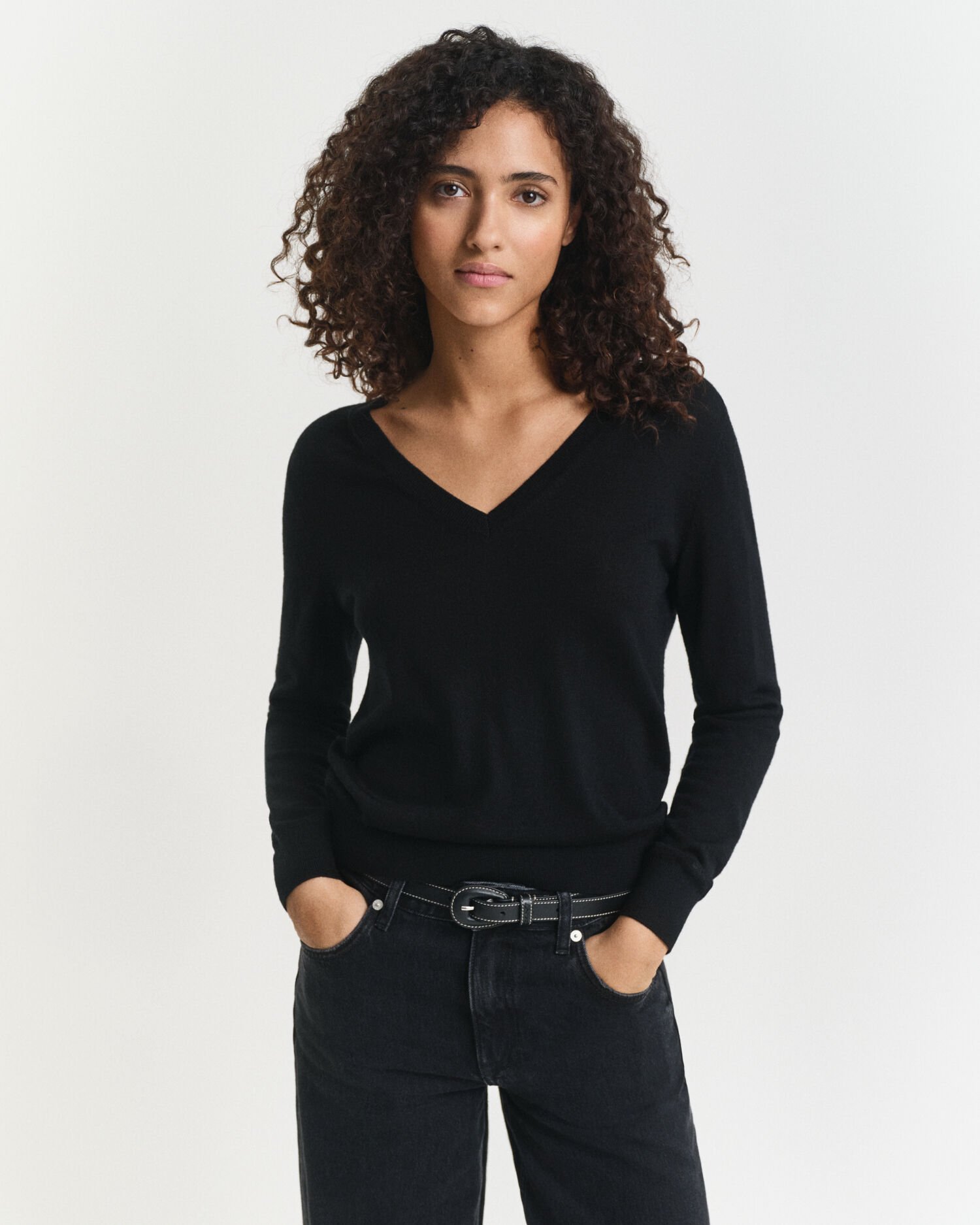 V-Neck Pullover aus extra feiner Merinowolle