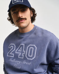 Rundhals-Sweatshirt mit Vintage-Waschung