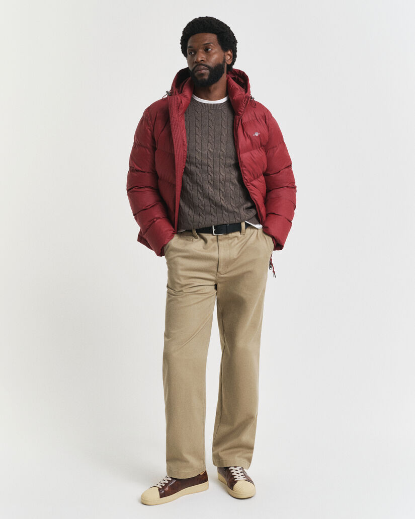 Zopfstrick Rundhalspullover aus Baumwolle