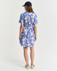 Hemdblusenkleid aus Leinen mit Blumen-Print