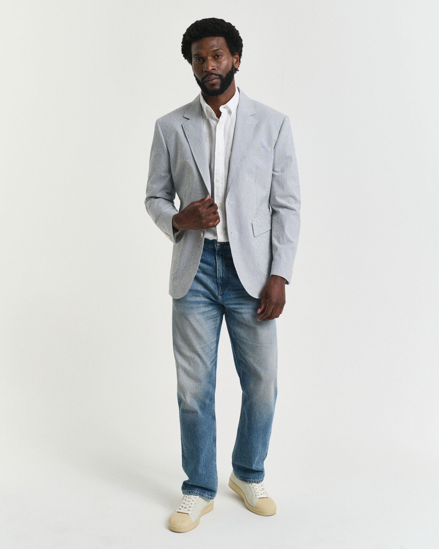 Slim Fit Seersucker Anzugsakko